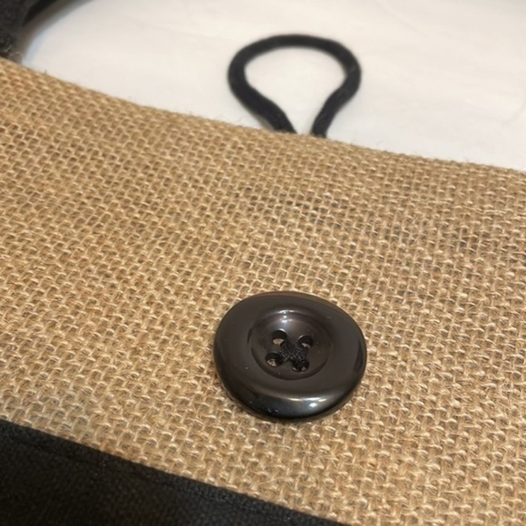 Jute Beach Tote for Women, Reusable Grocery Shopping Bag with Handle boho bag - Picture 4 of 6